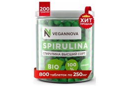 VeganNova Спирулина в таблетках, для похудения, высшего качества, 100% натуральная, 200 г (800 таб)