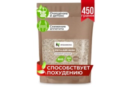 VeganNova Псиллиум (шелуха семени подорожника) очищающий, для похудения, 85% клетчатки, Дой-пак